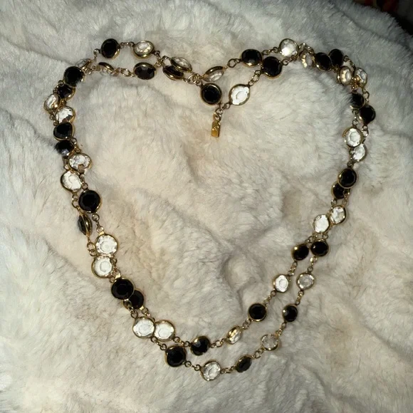 Vintage Swarovski Black and Gold Necklace - Picture 3 of 14